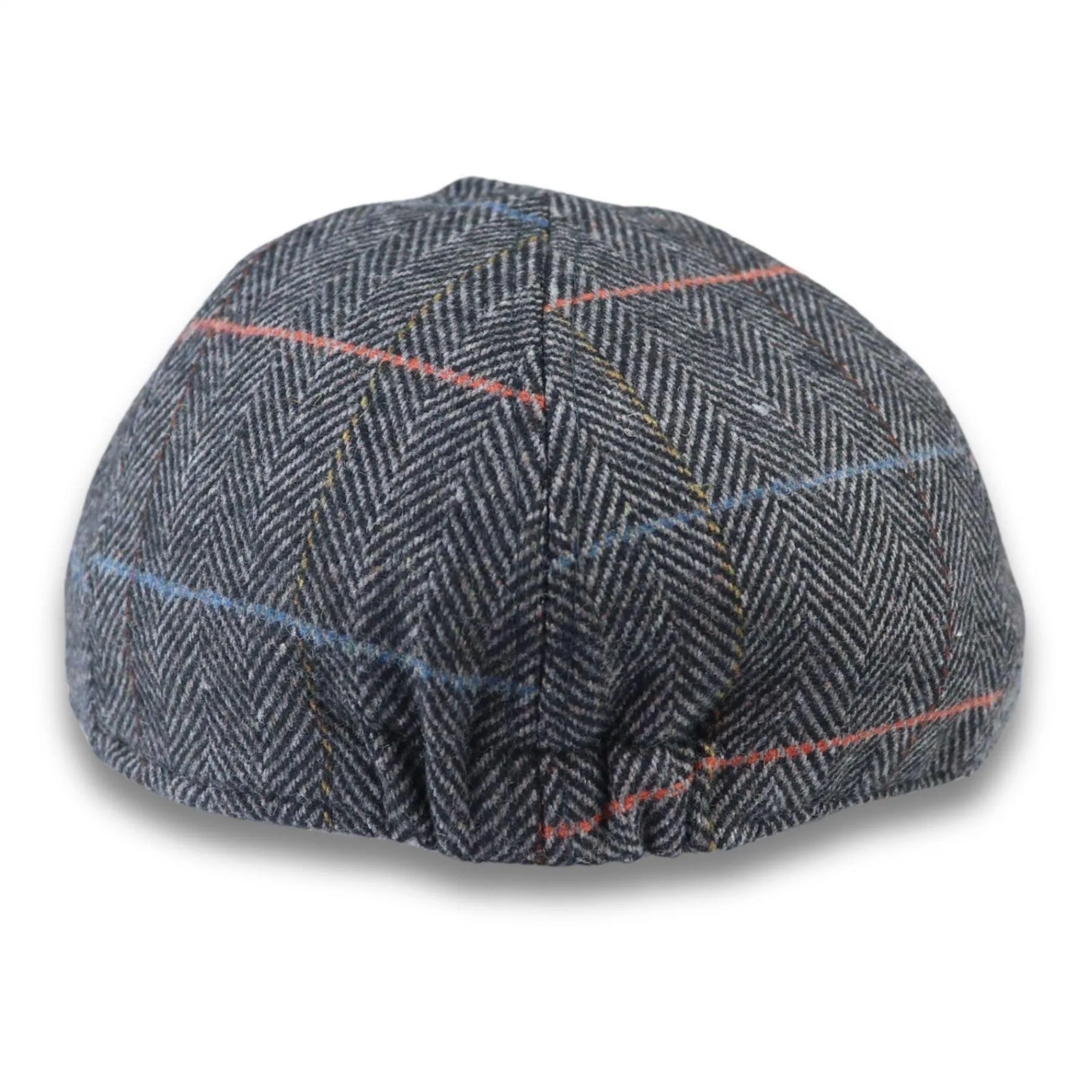 Men's Duckbill Cap Wool Blend Tweed Herringbone Check Gatsby Peaked Ivy 6 Panel Hat