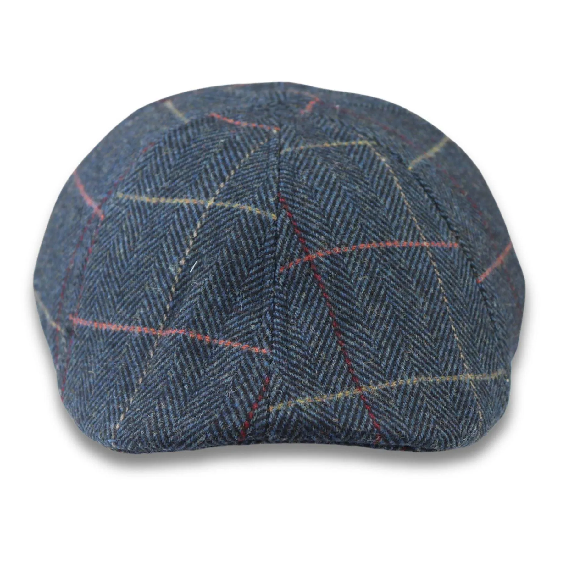 Men's Duckbill Cap Wool Blend Tweed Herringbone Check Gatsby Peaked Ivy 6 Panel Hat