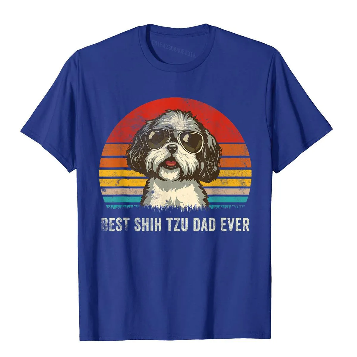 Men's Shih Tzu Dad Ever Funny Shih Tzu Dad Gift Dog Lover T-Shirt Tees Classic Camisas Hombre Cotton 3D Printed