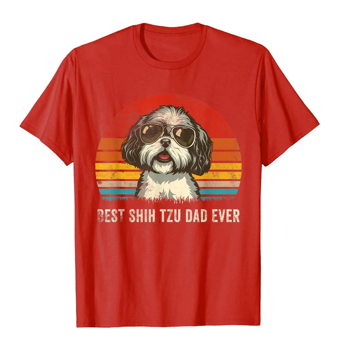 Men's Shih Tzu Dad Ever Funny Shih Tzu Dad Gift Dog Lover T-Shirt Tees Classic Camisas Hombre Cotton 3D Printed