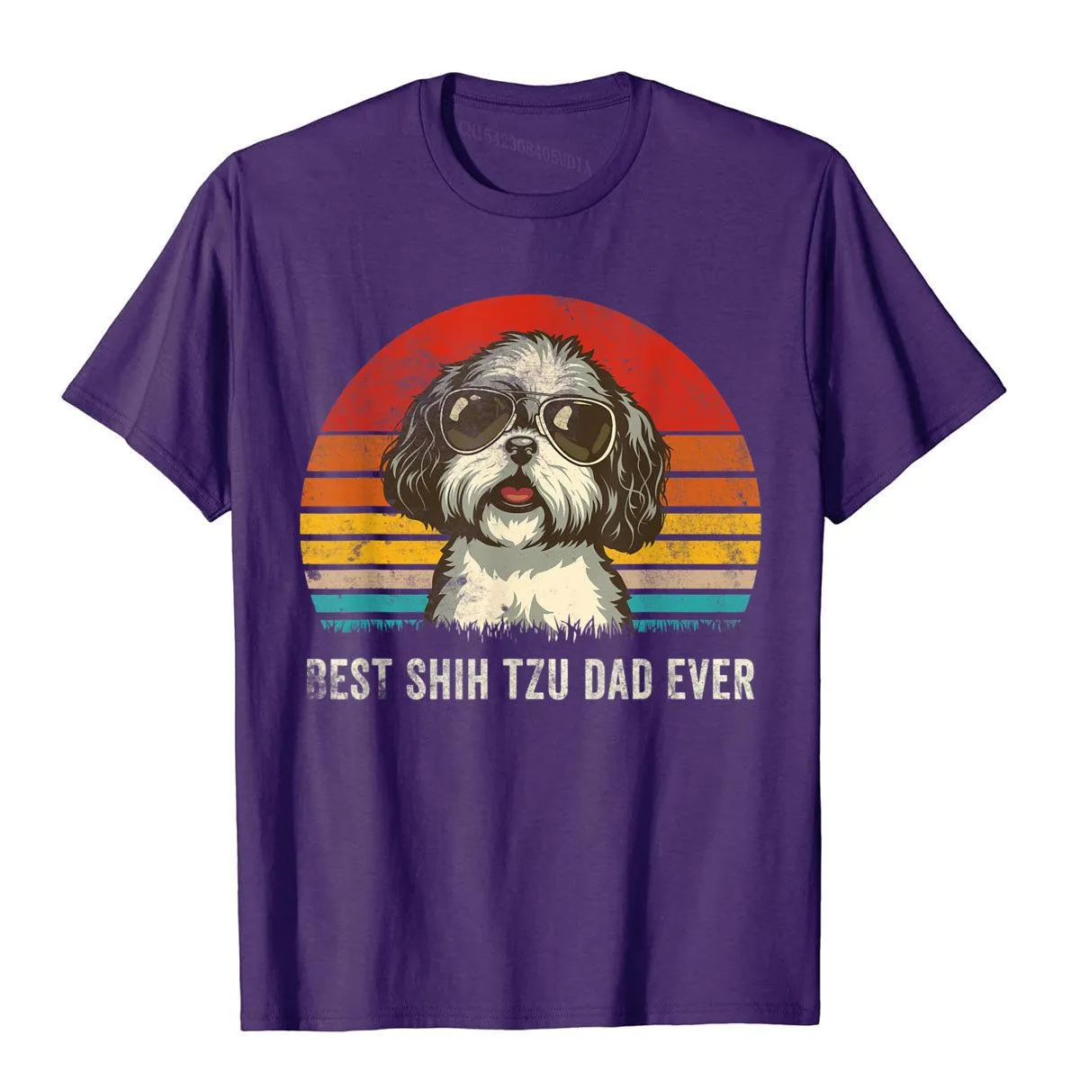 Men's Shih Tzu Dad Ever Funny Shih Tzu Dad Gift Dog Lover T-Shirt Tees Classic Camisas Hombre Cotton 3D Printed