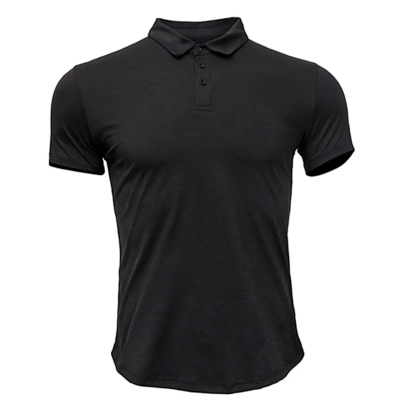 Mens Training Fitness Polo Shirts Quick Dry Basketball Short Sleeve Male Running Jogging T Stand collar Workout Gym Tees