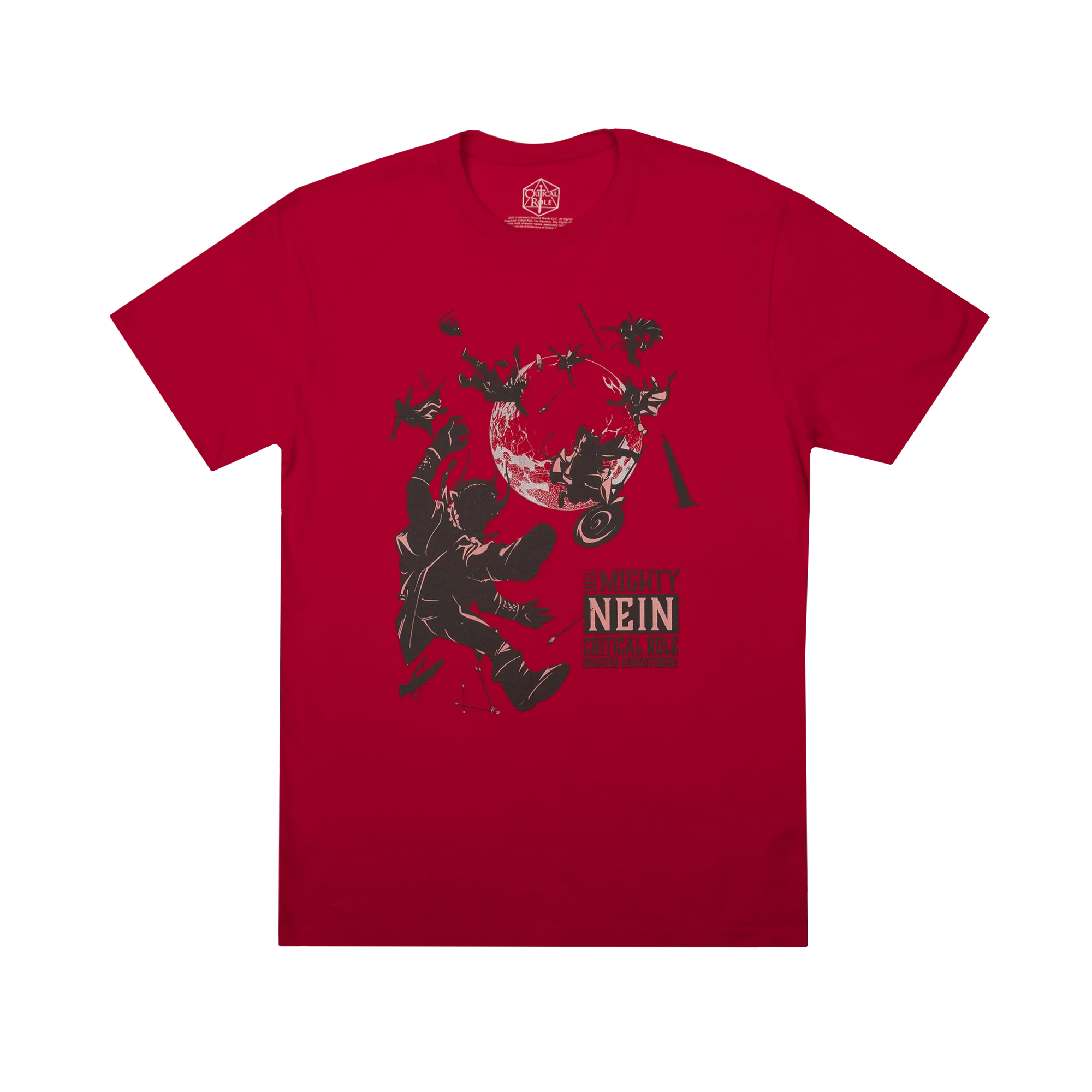 Mighty Nein Falling Moon Red Tee