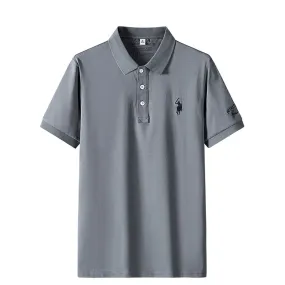 Polo T-Shirts Men's Clothing Casual Button Camisetas Tops Ropa Playeras Embroidery White Short Sleeve Tees