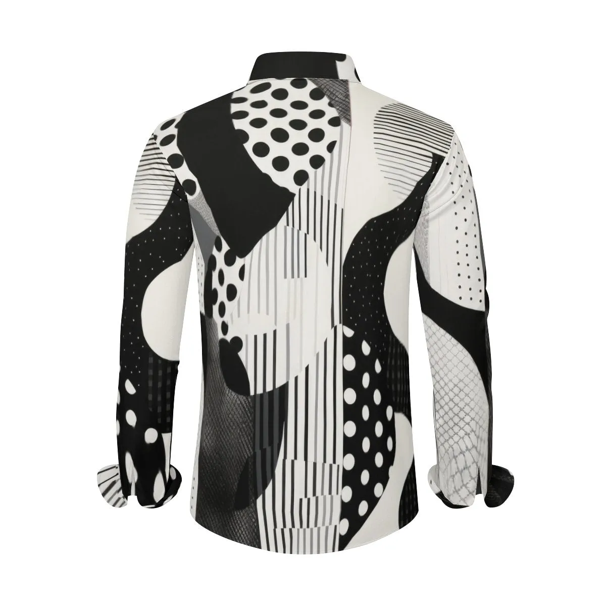 Retro Shirt Men, Op Art Shirt, Abstract Shirt Men, Geometric Black Shirt Men, 60s inspired shirt Men, 60s style shirt men,Mid Century Shirt