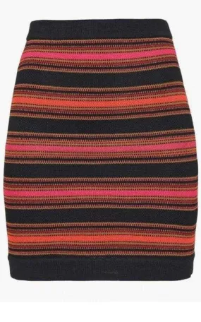 Striped Stretch-Knit Mini Skirt