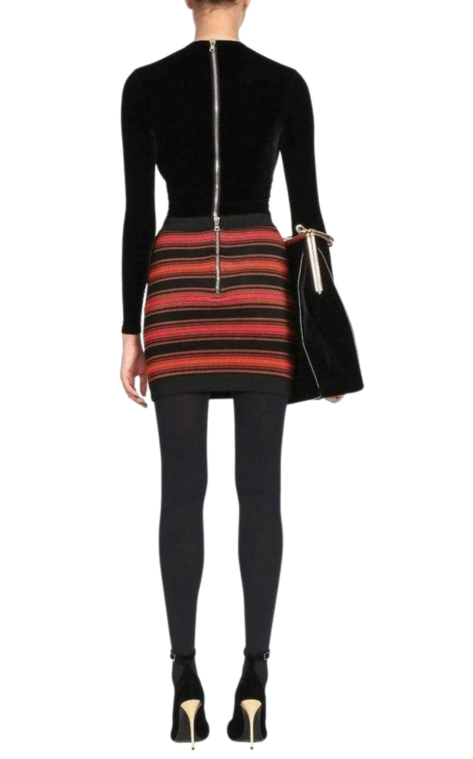 Striped Stretch-Knit Mini Skirt