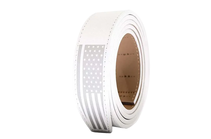Super Patriot White 1 3/8 Leather Dress Strap