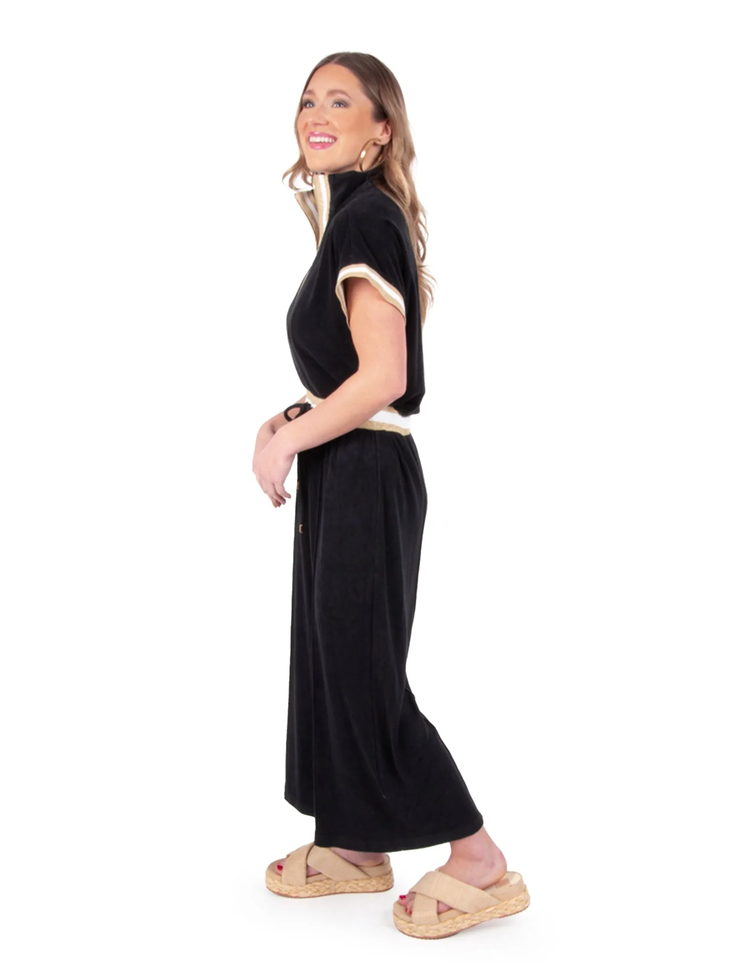 Teddy Crop Trouser - Black Terry