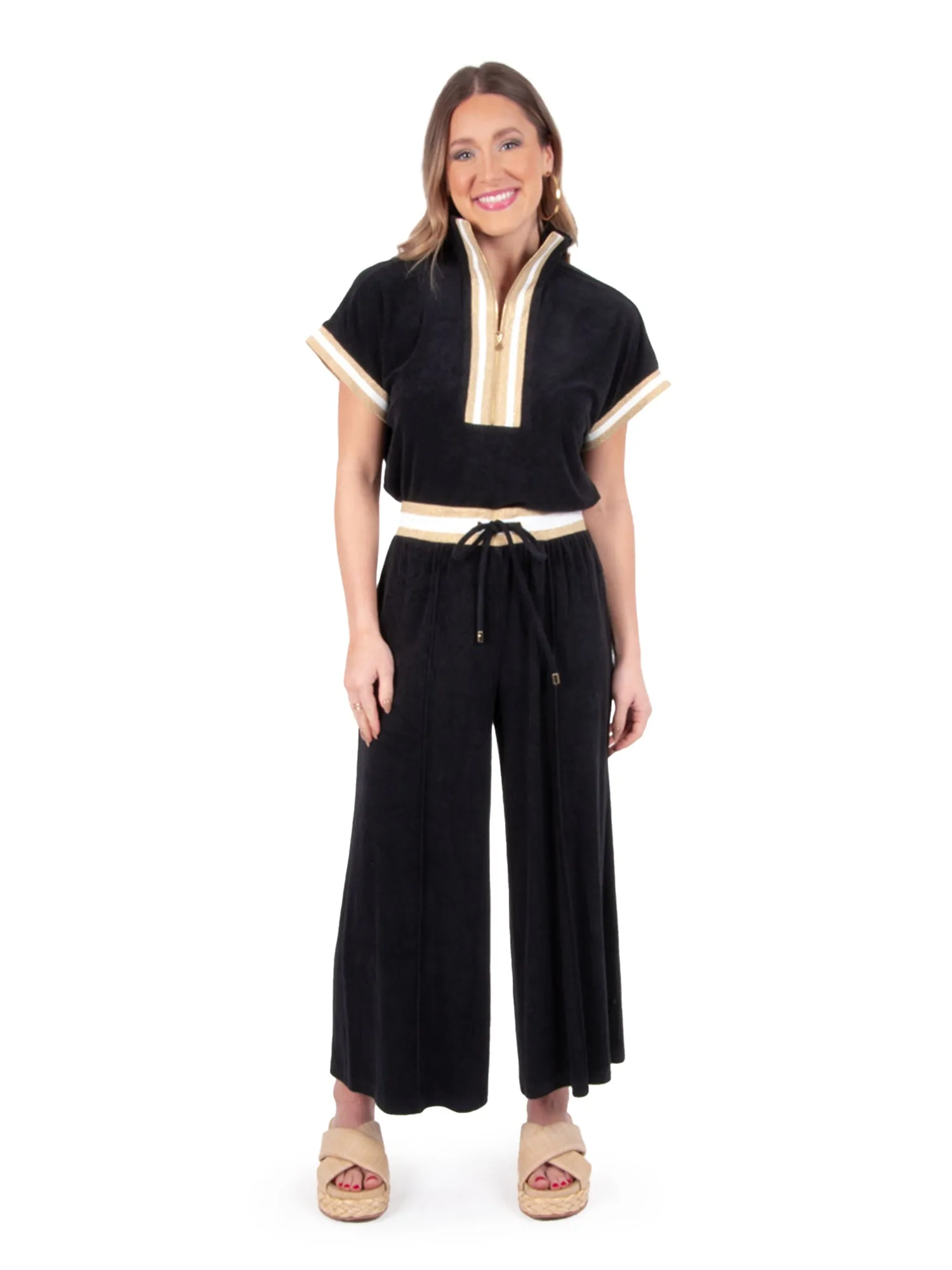 Teddy Crop Trouser - Black Terry