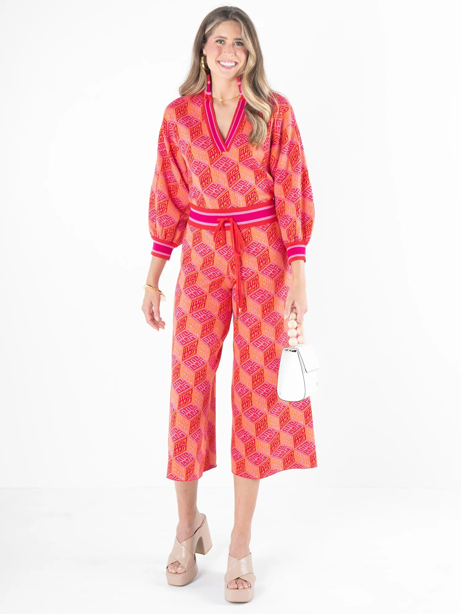 Teddy Crop Trouser - Block Monogram