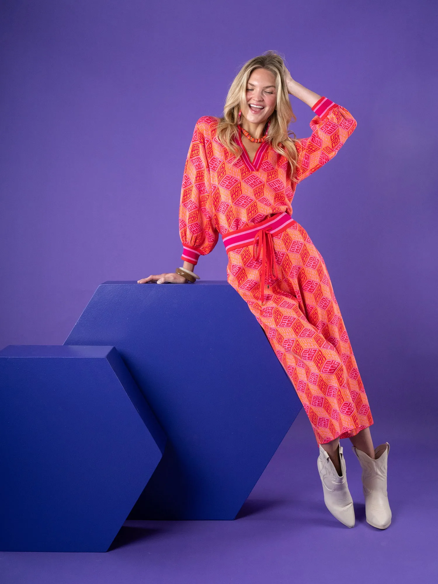 Teddy Crop Trouser - Block Monogram