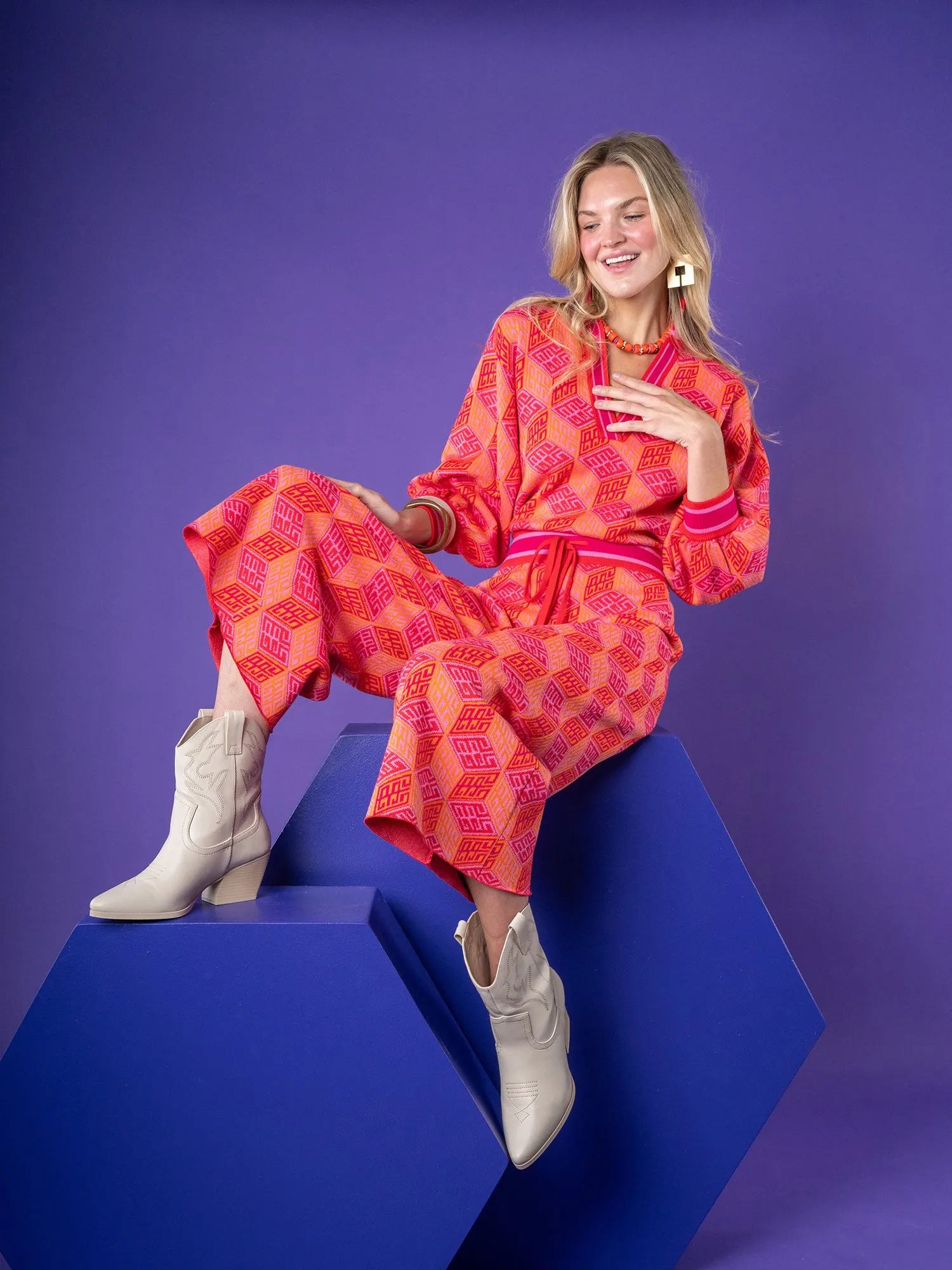 Teddy Crop Trouser - Block Monogram