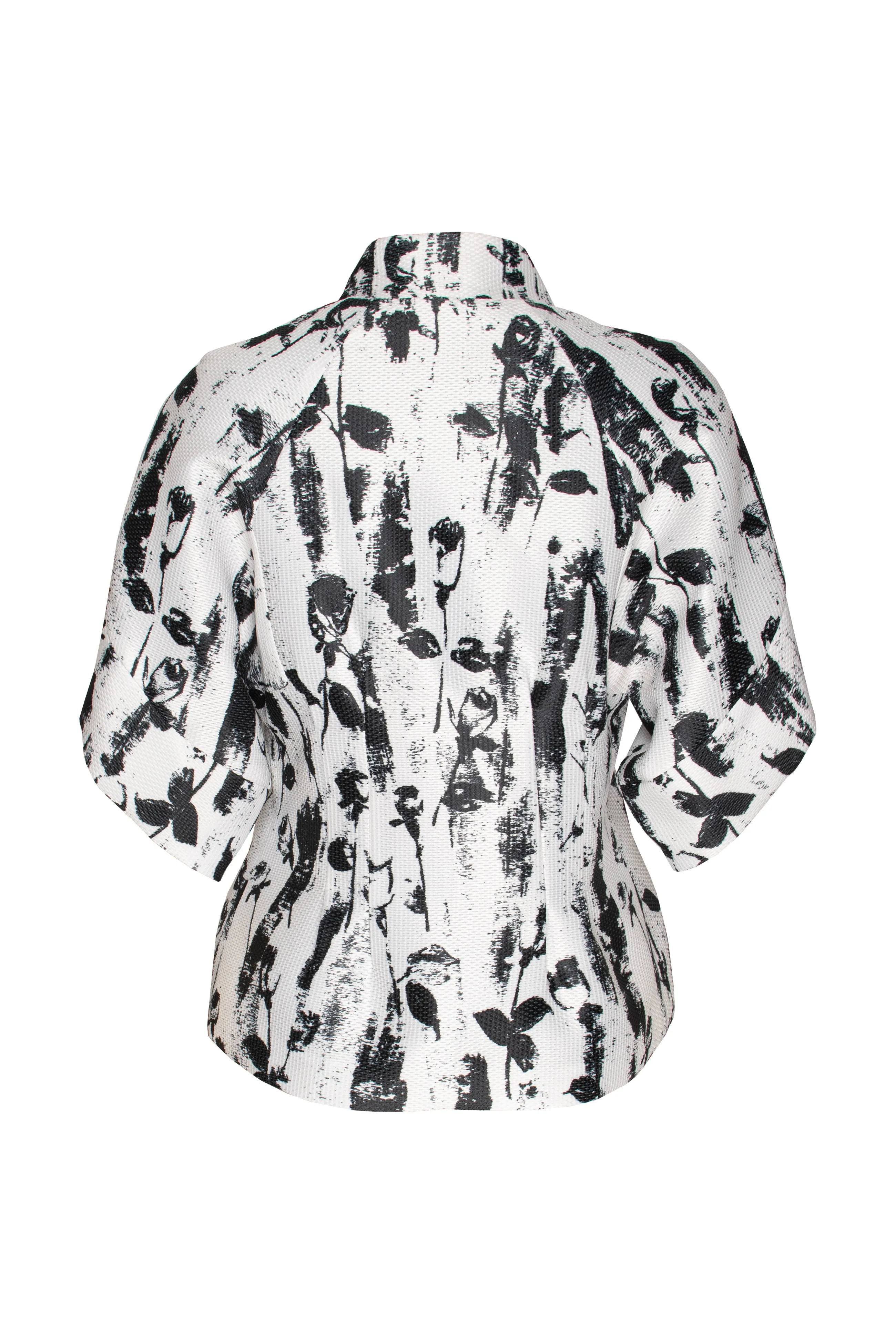 Tulip Sleeve Jacket - Black/White Print 9719