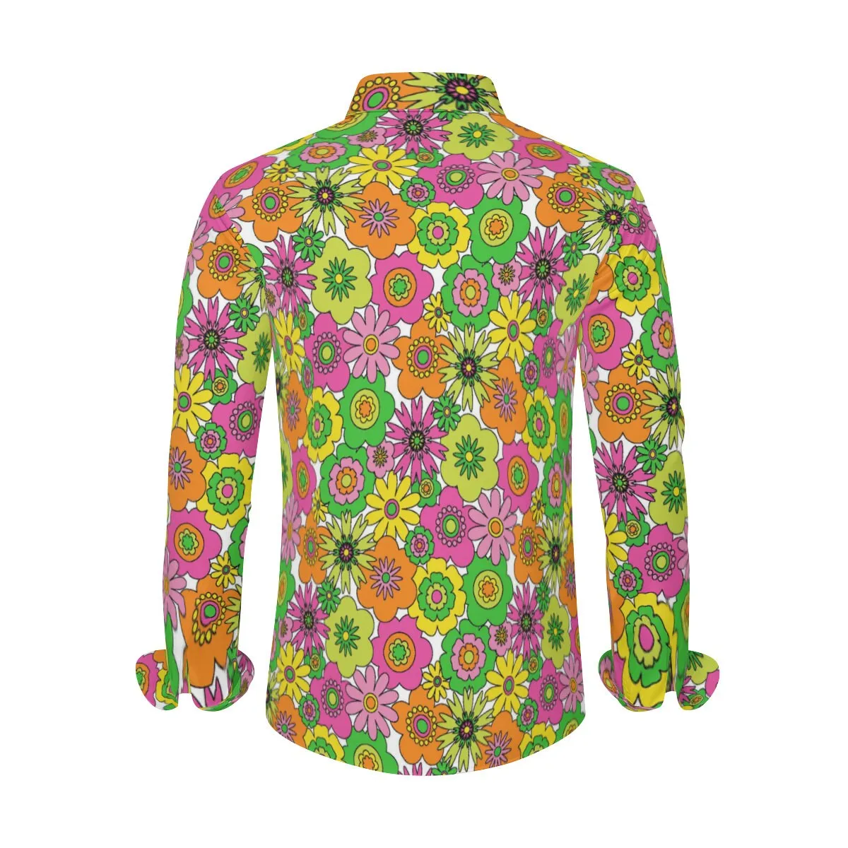 Vintage 70s style shirt, Retro Shirt Men, Hippie Shirt Men,Neon Shirt,Men's Floral shirt, 70s Shirt Men,70s inspired shirt,Men's dress shirt